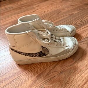 Nike White and Black High-Top Sneakers